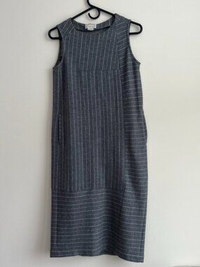 M.PATMOS Grey Pinstripe Sleeveless Midi Dress - Size S